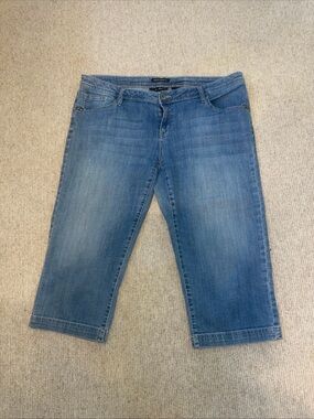 Axcess Midwash Blue Cropped Denim Jeans Womens Size 14